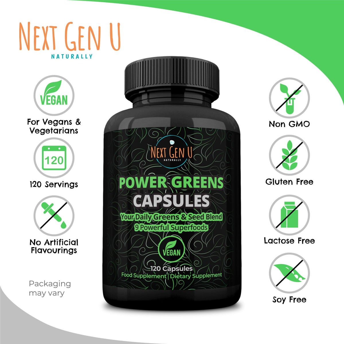 Authentic USA imported Next Gen U green supplement bottle