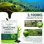 Close up of 3100 milligram spirulina and chlorella softgel texture