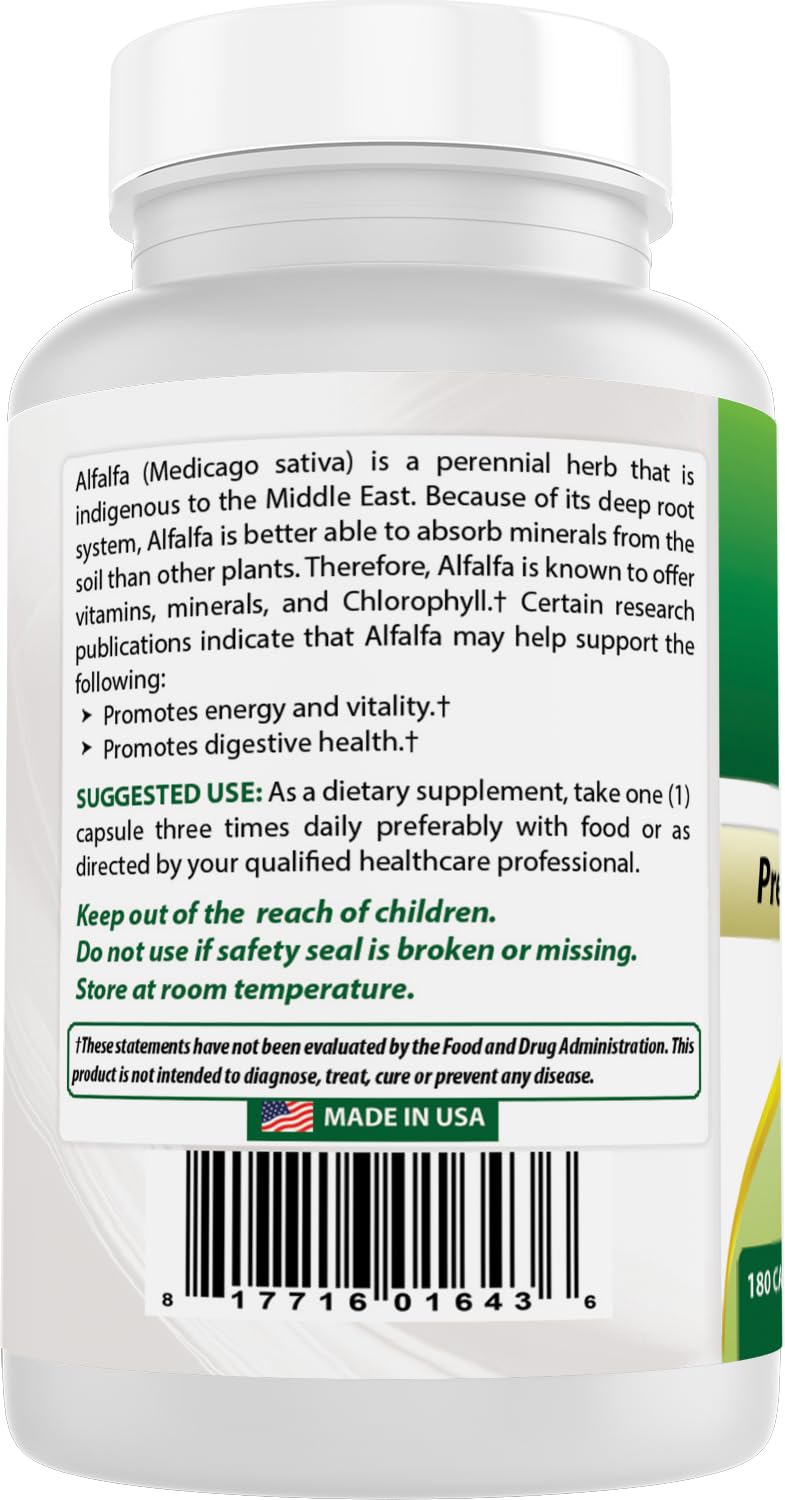 Best Naturals Alfalfa Green Super Food 180 capsules container