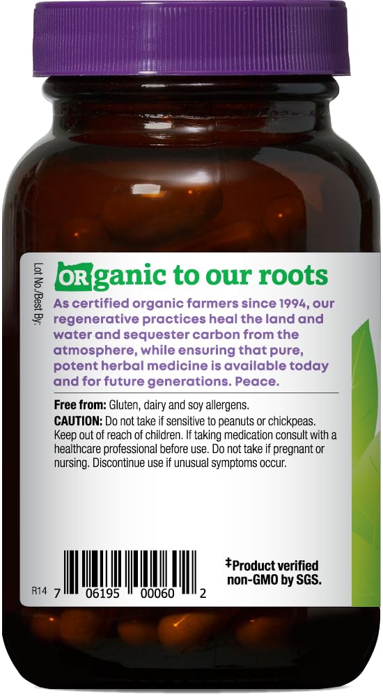 Back of Oregon's Wild Harvest Alfalfa bottle showing ingredients