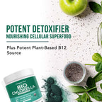 Close up of Triquetra Health Chlorella nutrition facts label