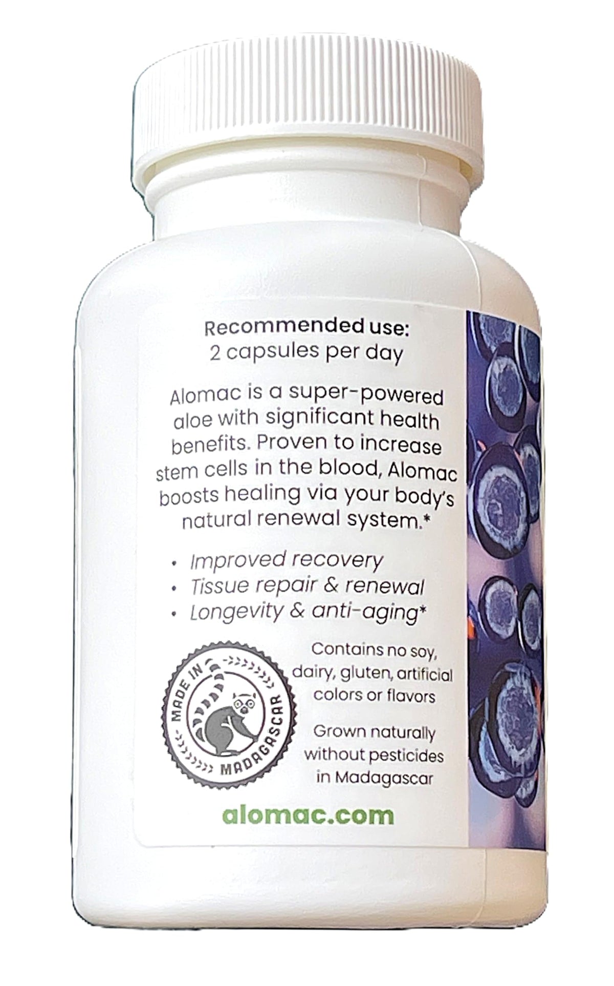Alomac Pure STEMulant 60 capsules supplement facts label