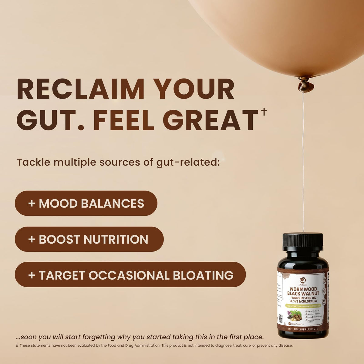 Lukaree herbal dietary supplement capsules in bottle