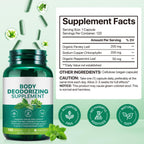 QAJCCXM plant based internal deodorant supplement bottle showing natural chlorophyll ingredients for body odor control