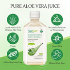 Close up of AloeCure organic digestive supplement bottle label