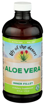 Serving suggestion of organic aloe vera juice in a glass