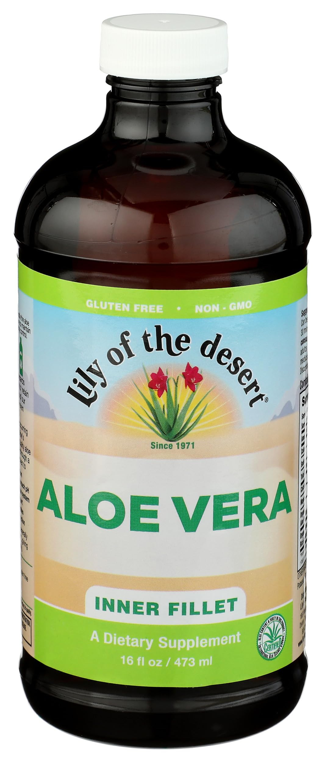 Serving suggestion of organic aloe vera juice in a glass