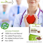 Pure finely ground Terminalia Arjuna bark powder supplement texture