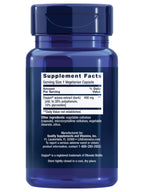 Life Extension Cardio Peak supplement bottle demonstrating premium imported arjuna extract product label.