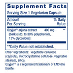 Life Extension Cardio Peak capsule size and vegetarian ingredients information layout.