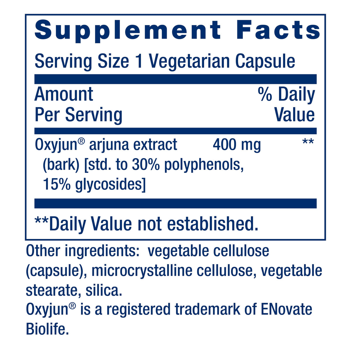 Life Extension Cardio Peak capsule size and vegetarian ingredients information layout.