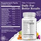 Serene Herbs Ancient Formula dietary supplement supplement facts panel detailing milk thistle and artichoke extract dosages.