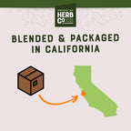 Brewed cup of Monterey Bay Herb Co Pau D'Arco herbal tea showing deep tan color