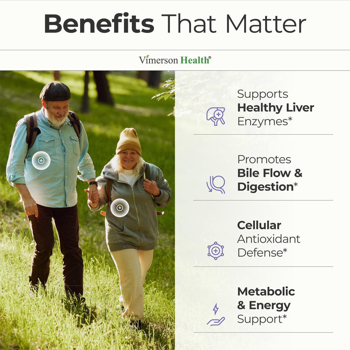 Vimerson Health herbal liver support supplement supplement facts and ingredient list label view