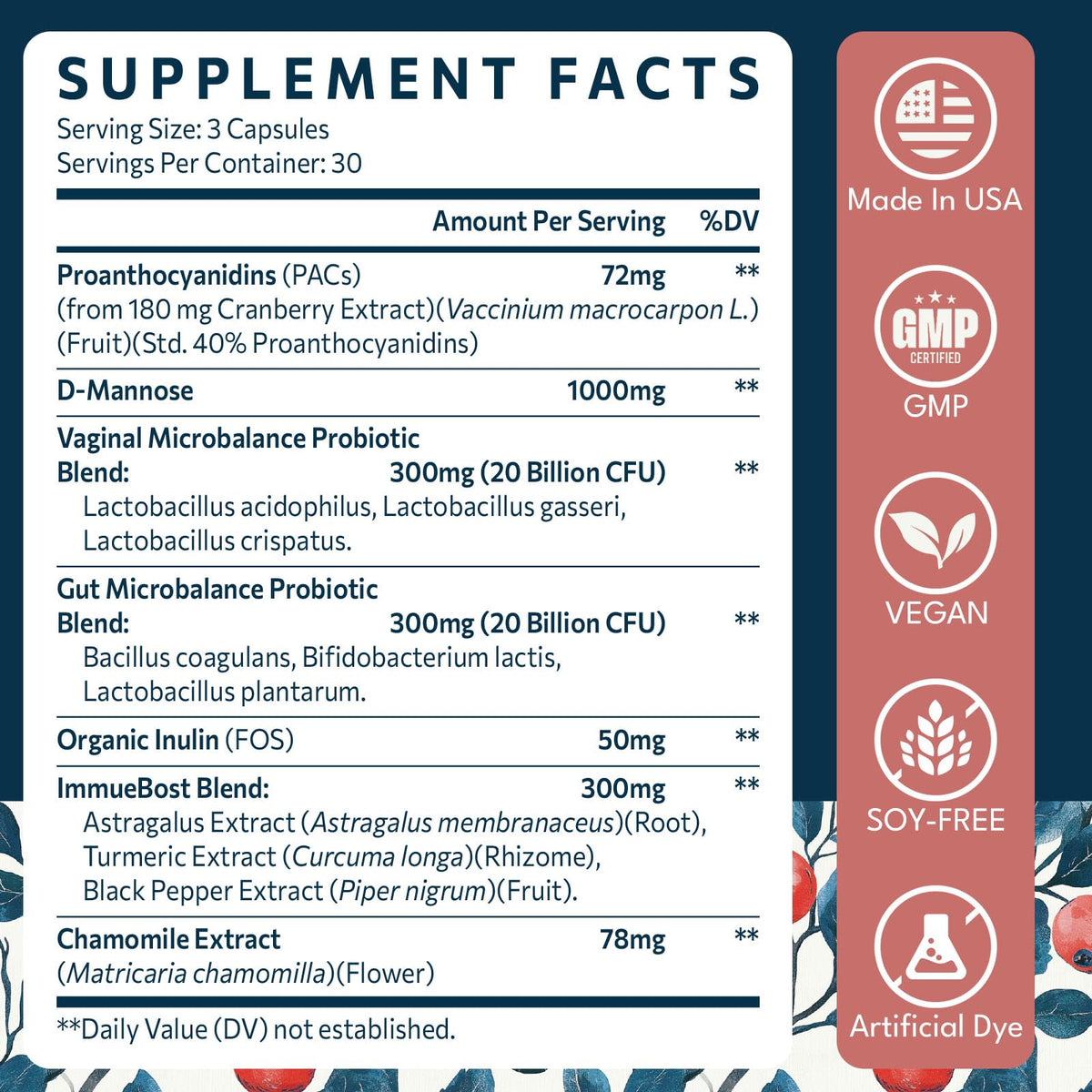Elystrixionis PAC Cranberry and D-Mannose dietary supplement lifestyle