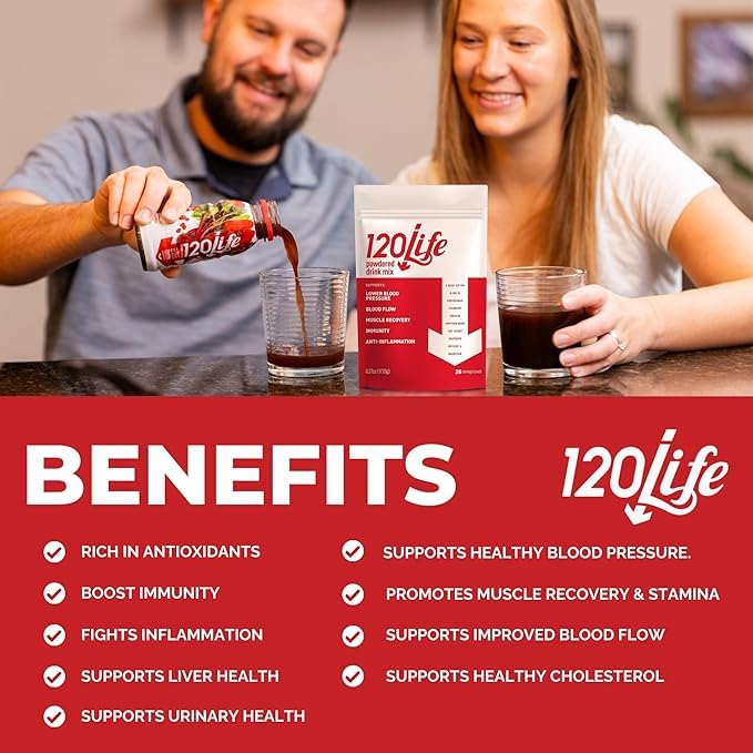 120LIFE Natural Beet Root Powder Blood Pressure Support Mix nutritional facts label