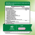 Nature's Truth Women's Probiotic With Cranberry Supplement Facts Label