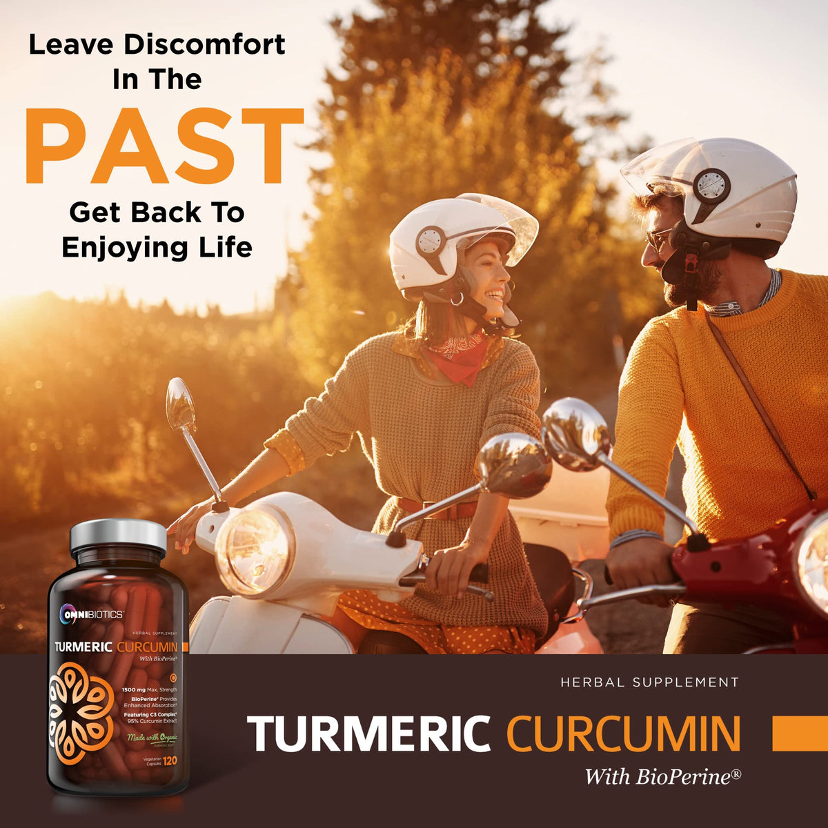 OmniBiotics Turmeric with BioPerine ingredient list on bottle
