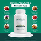 Plantsulin herbal blood sugar support capsules showing gluten free and non GMO labels