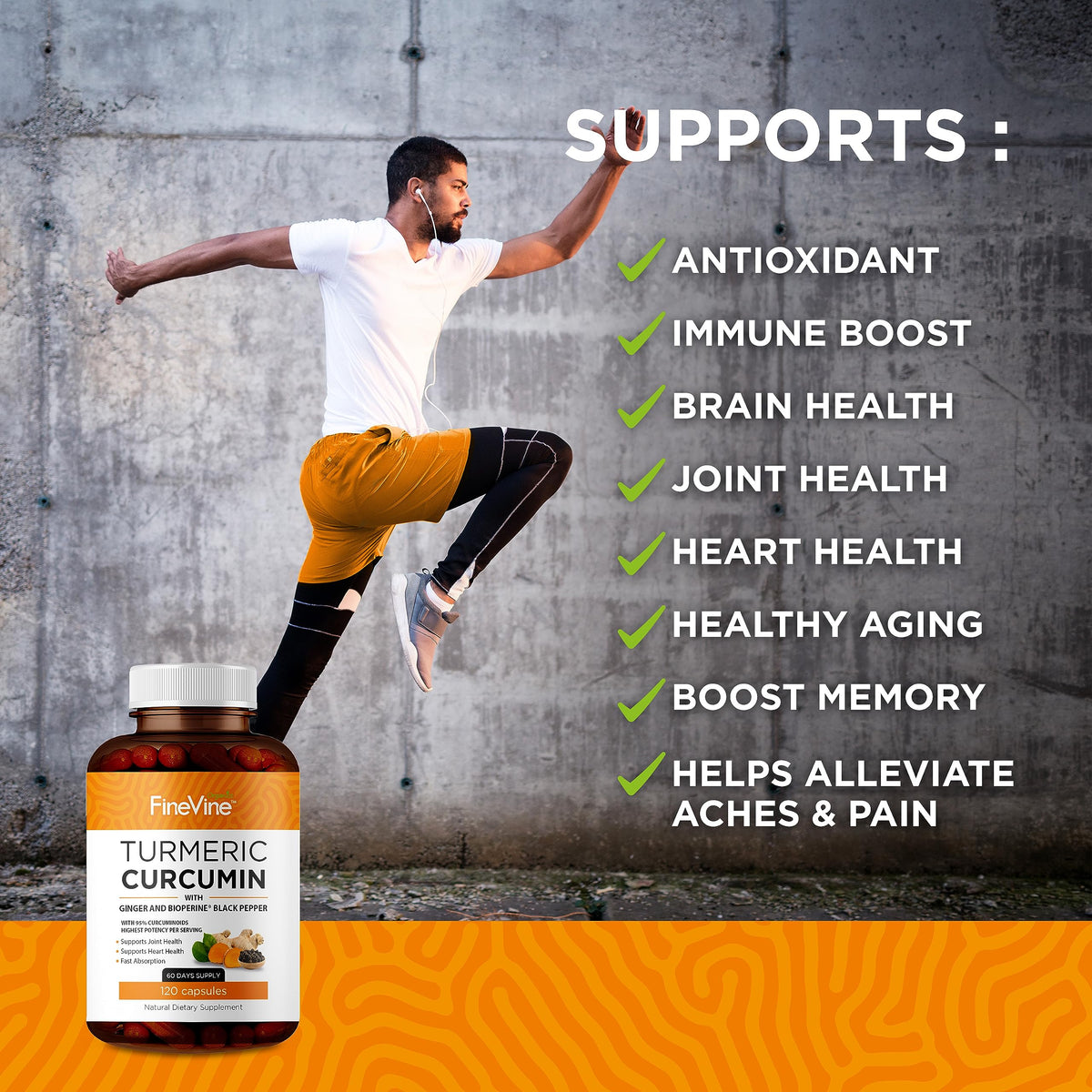 FineVine Turmeric Curcumin dietary supplement ingredients list