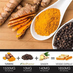 FineVine Turmeric Curcumin 60 day supply bottle back view
