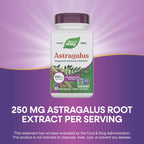 Back packaging of authentic USA imported Nature's Way Astragalus root dietary supplement