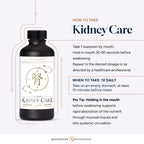 The complete retail packaging of Quicksilver Scientific Kidney Care detoxification liquid displaying the official batch codes and seals.