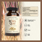 Primal Health Foods Angelica sinensis supplement supplement facts label showing 1000mg dosage instructions