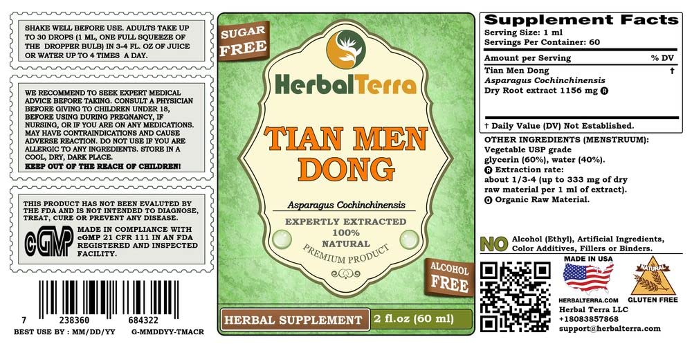 HerbalTerra Asparagus Cochinchinensis alcohol free tincture twin pack packaging details