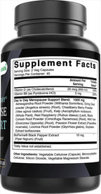Premium imported non GMO menopause relief capsules by Best Naturals close up