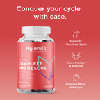 Premium USA imported plant based menstrual support gummies by Hyland's side panel detail.