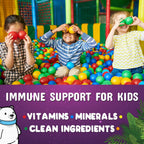 Group of fruit-flavored immune support gummy bears