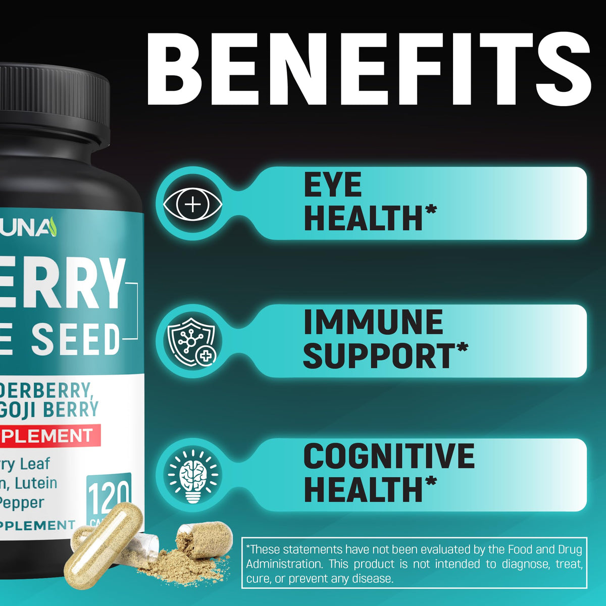 Authentic USA imported CIVIMUNA vegetarian eye health supplement bottle standing upright