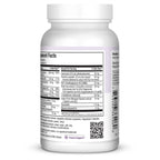 Side view of Maxi Health Vision To The Max vegetarian capsules container displaying clean product certifications.
