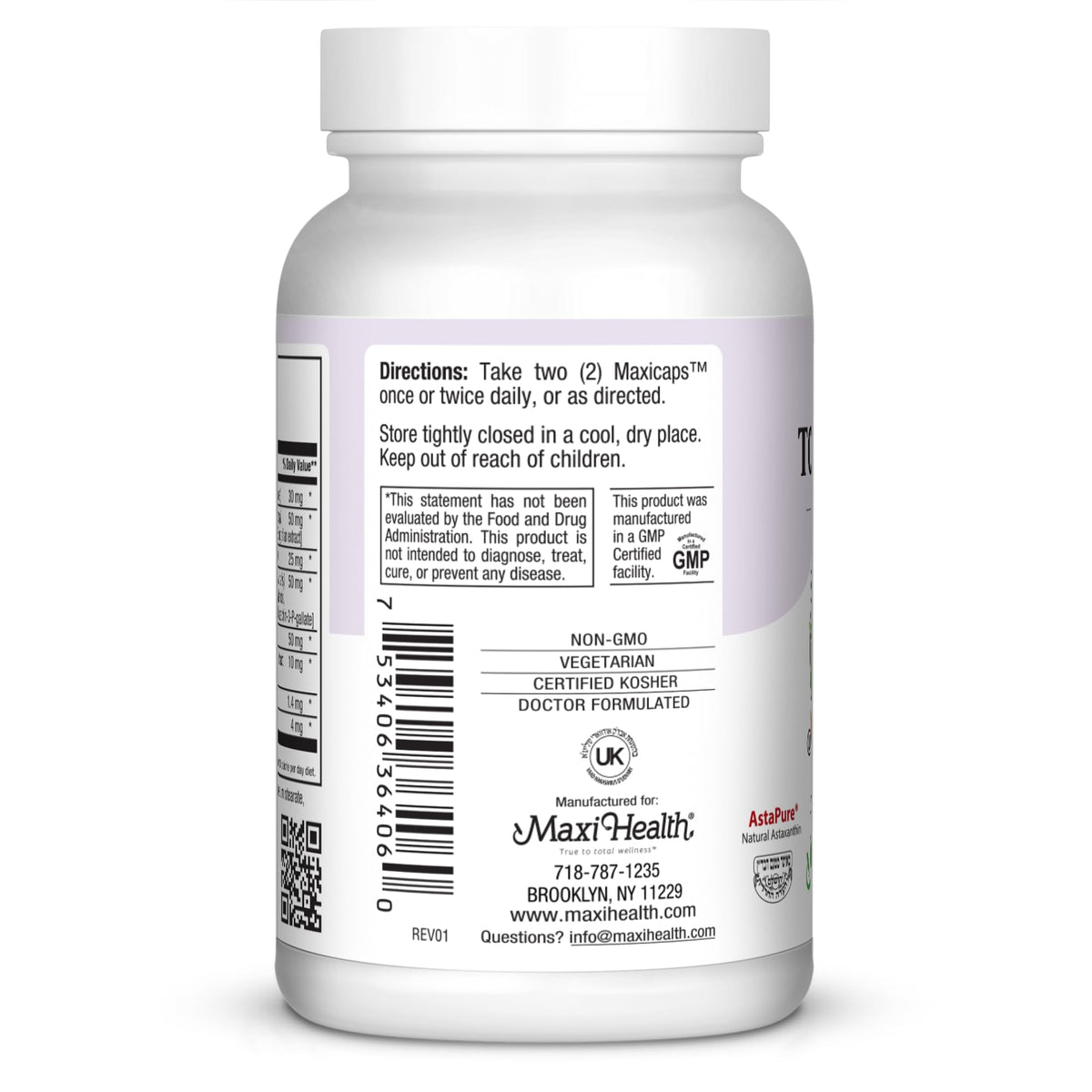 Maxi Health advanced ocular formula bottle for digital eye strain relief and premium vision protection.