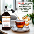 Hawaii Pharm bilberry dry leaf liquid tincture bottle showing the amber glass protection design that maintains herbal potency.