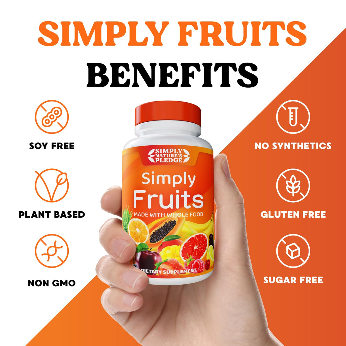 Simply Nature's Pledge plant based non GMO soy free whole food capsule supplement
