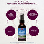 Side profile of WishGarden Herbs Kick-Ass Immune 2 fluid ounce bottle