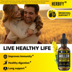 Side view of Herbify Mullein liquid supplement bottle showing usage instructions.