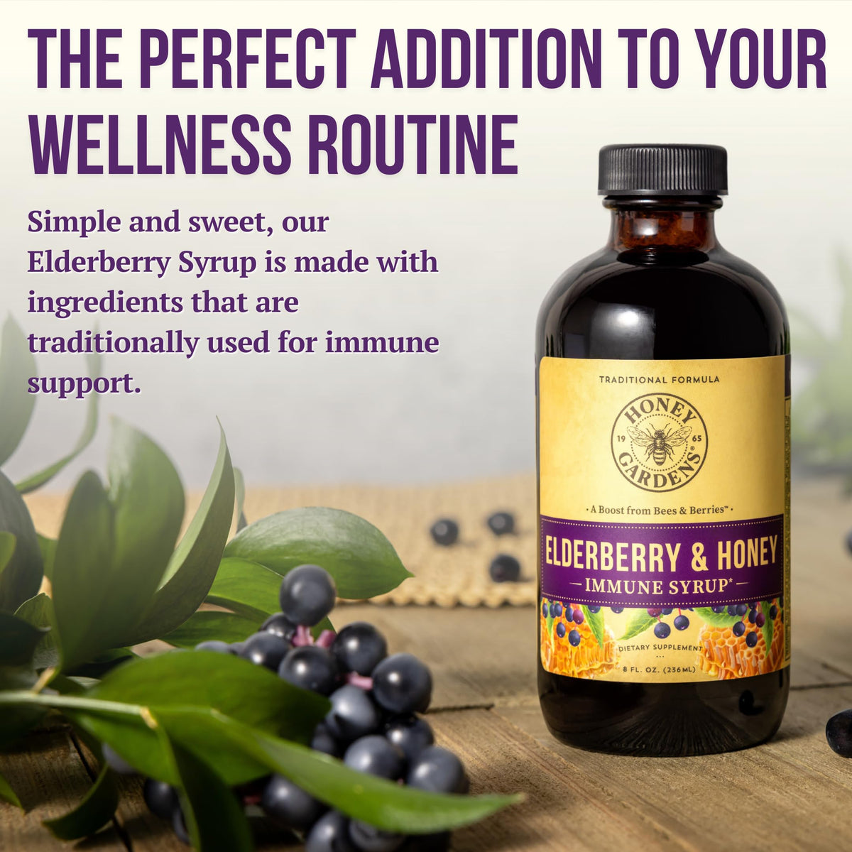 Zand organic wellness syrup in glass bottle