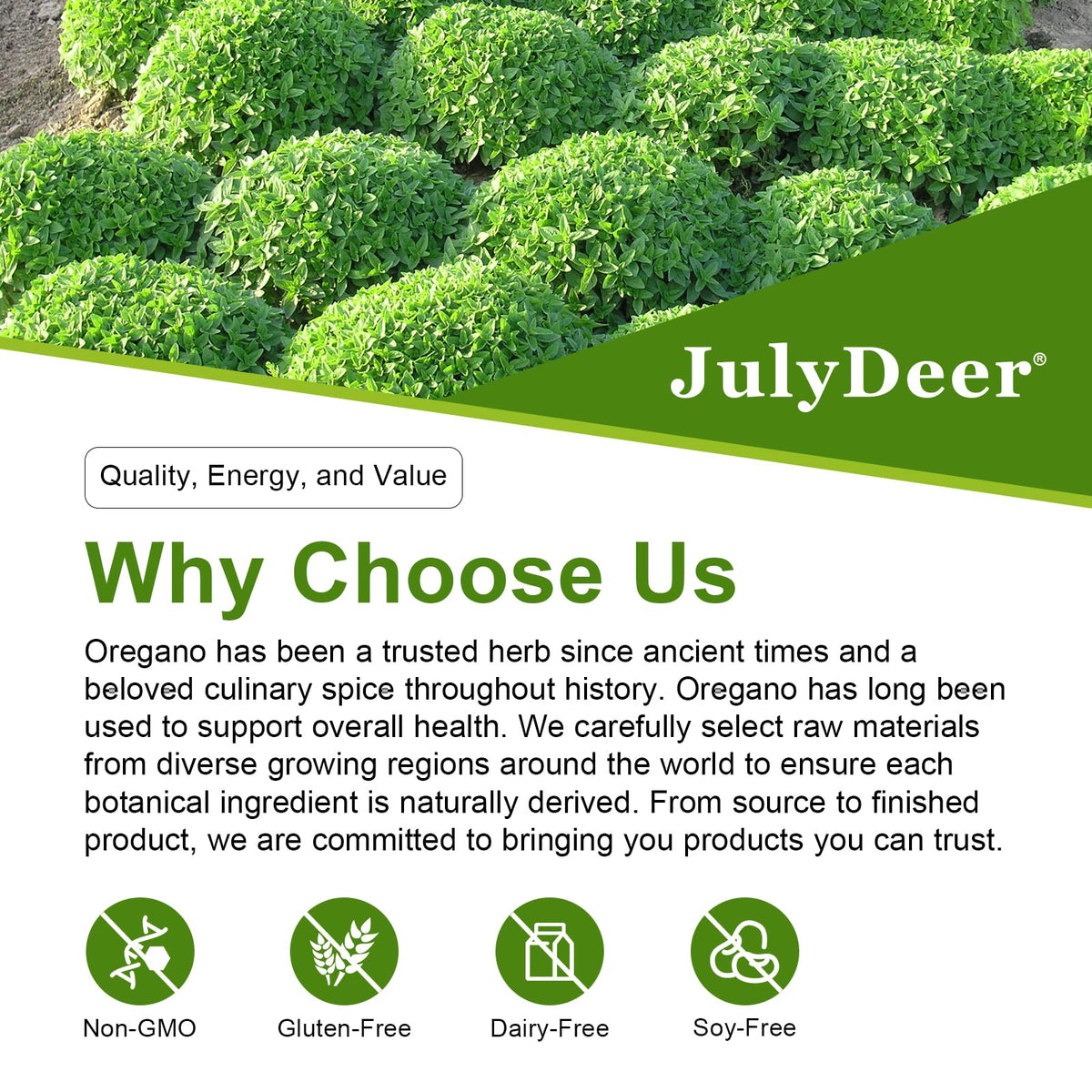 JulyDeer health supplement packaging showing sixty softgels for a complete thirty day supply.