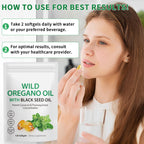 Nyloriaine respiratory and digestive support softgels bottle showcased on a clean wellness-themed background.