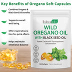 Newseel high potency 6000mg oregano oil dietary supplement capsules close up packaging