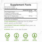 Deal Supplement Oregano and Black Cumin Seed Oil supplement facts and ingredient label side view