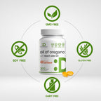 High potency carvacrol and thymoquinone 2-in-1 immune support capsules layout close up