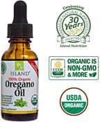 Island Nutrition oil of oregano showing 75 percent carvacrol potency guidelines