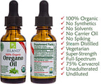 Island Nutrition pure organic herbal supplement bottle setup for dilution guidance