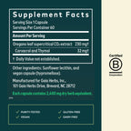 Liquid phyto capsules of Gaia Herbs Oregano leaf extract showing purity