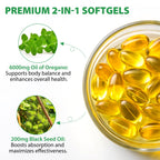 Flasture dietary supplement bottle displaying six thousand milligram potency information label.