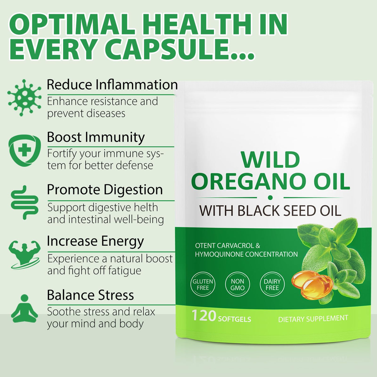 Flasture non GMO gluten free immune defense supplement label details close up.